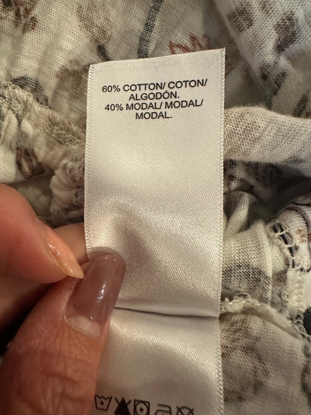 New w/o Tag Lucky Brand Vneck Cream & Brown Floral Cotton Top Size L Cottagecore - Picture 5 of 5